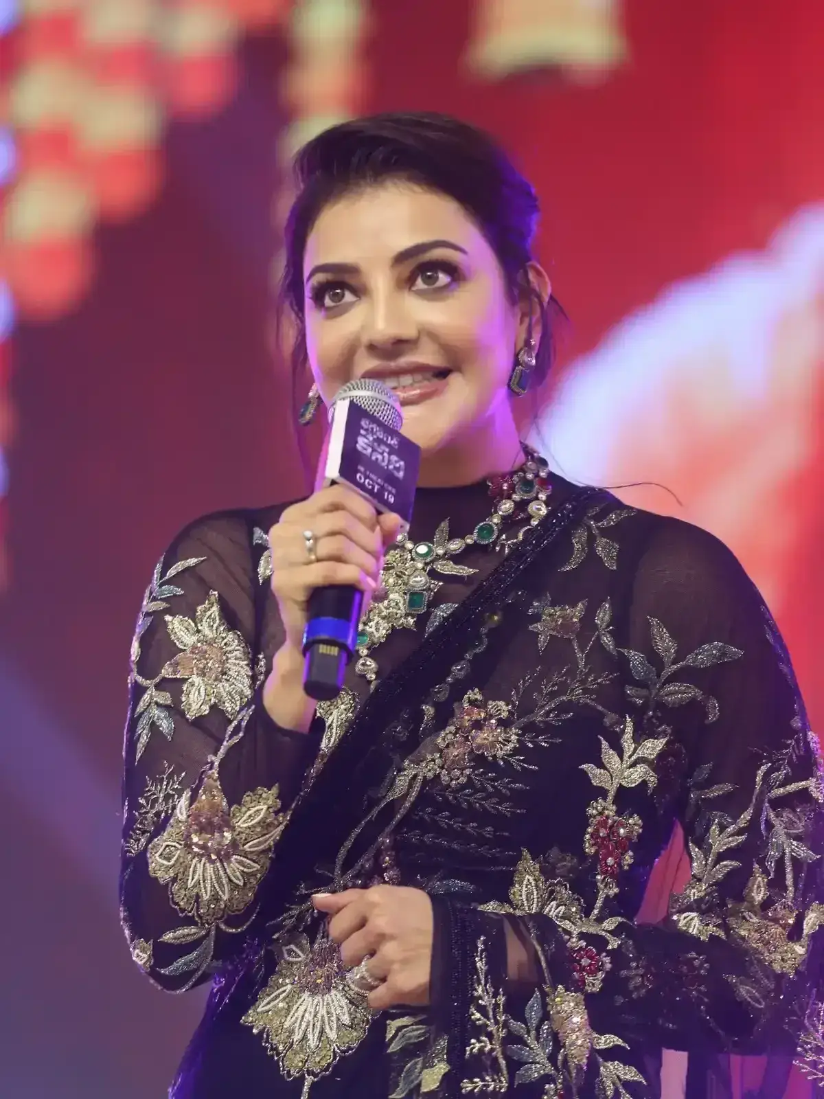 Kajal Aggarwal In Black Saree At Bhagavanth Kesari Movie Launch